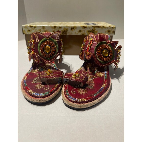 John Fashion Wedge Sandals Size 10 New In Box - Picture 2 of 10